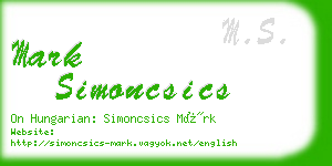 mark simoncsics business card